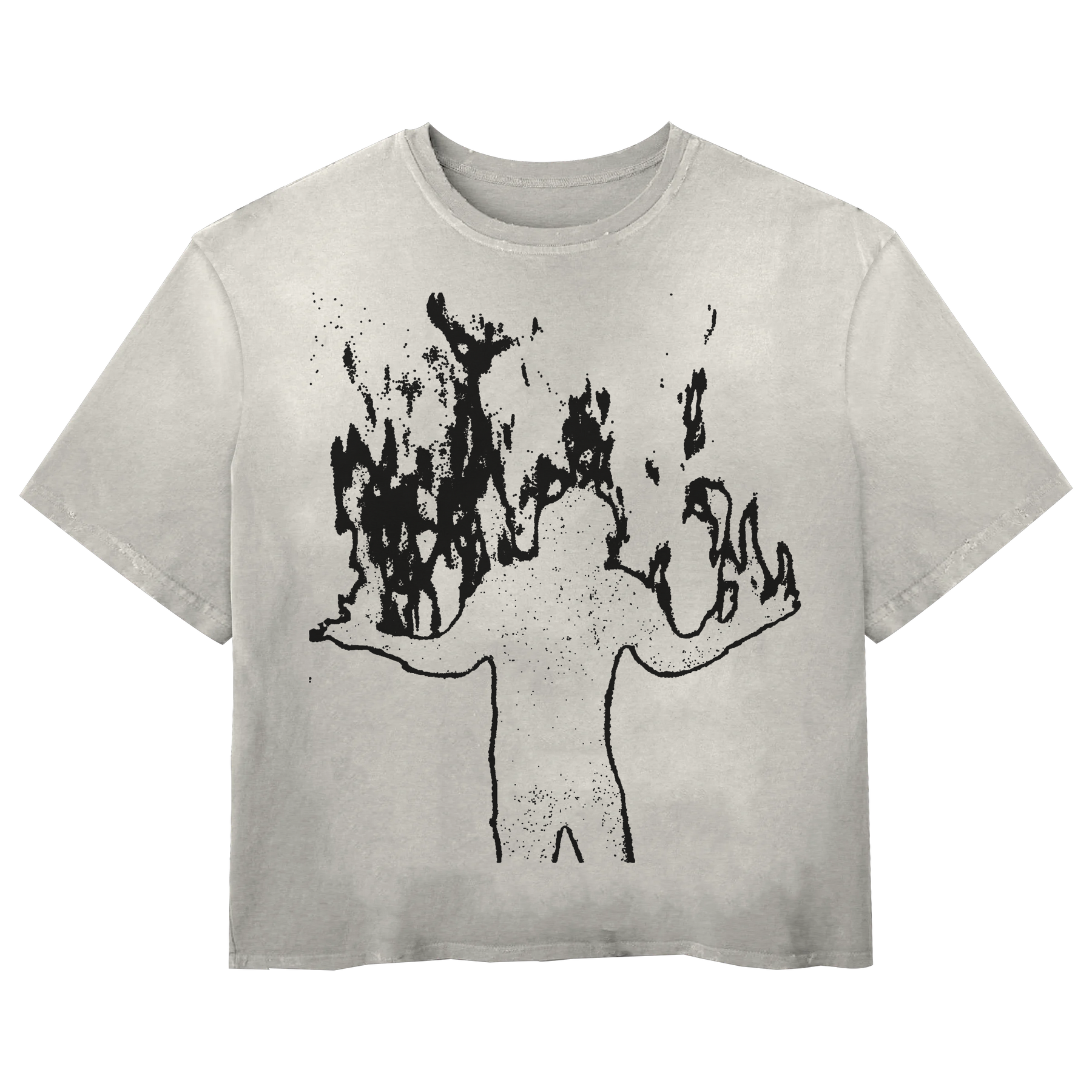 Burning Tee - White - Front