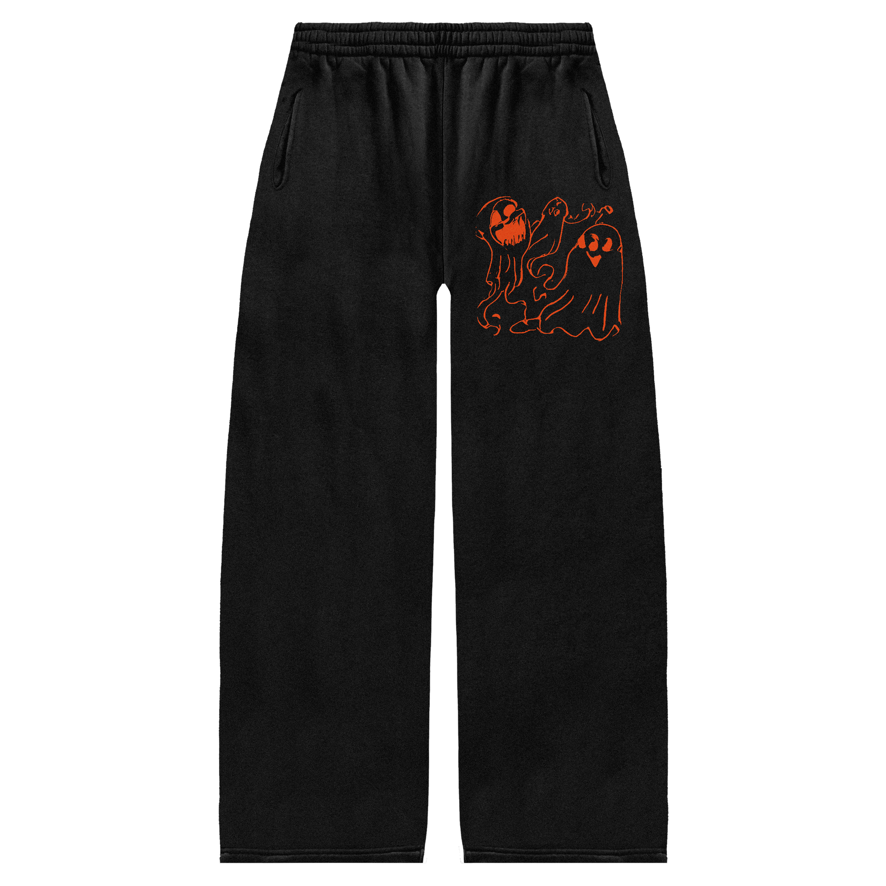 Casper Baggy Sweatpants - Black - Front