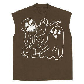 Casper Sleeveless Tee - Brown - Front