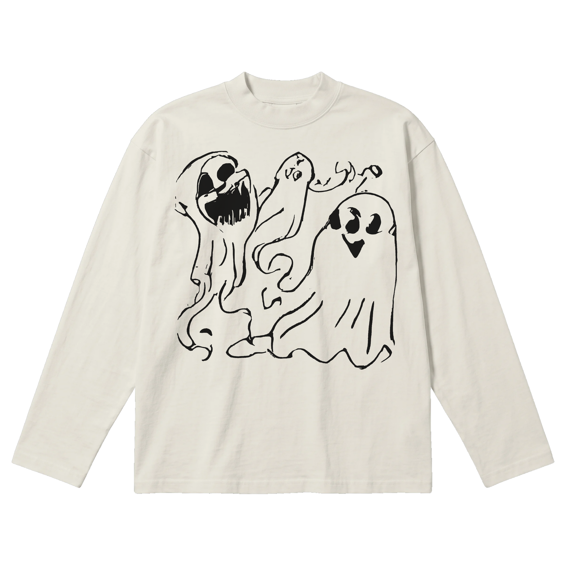 Casper Baggy L/S Tee - Off White - Front