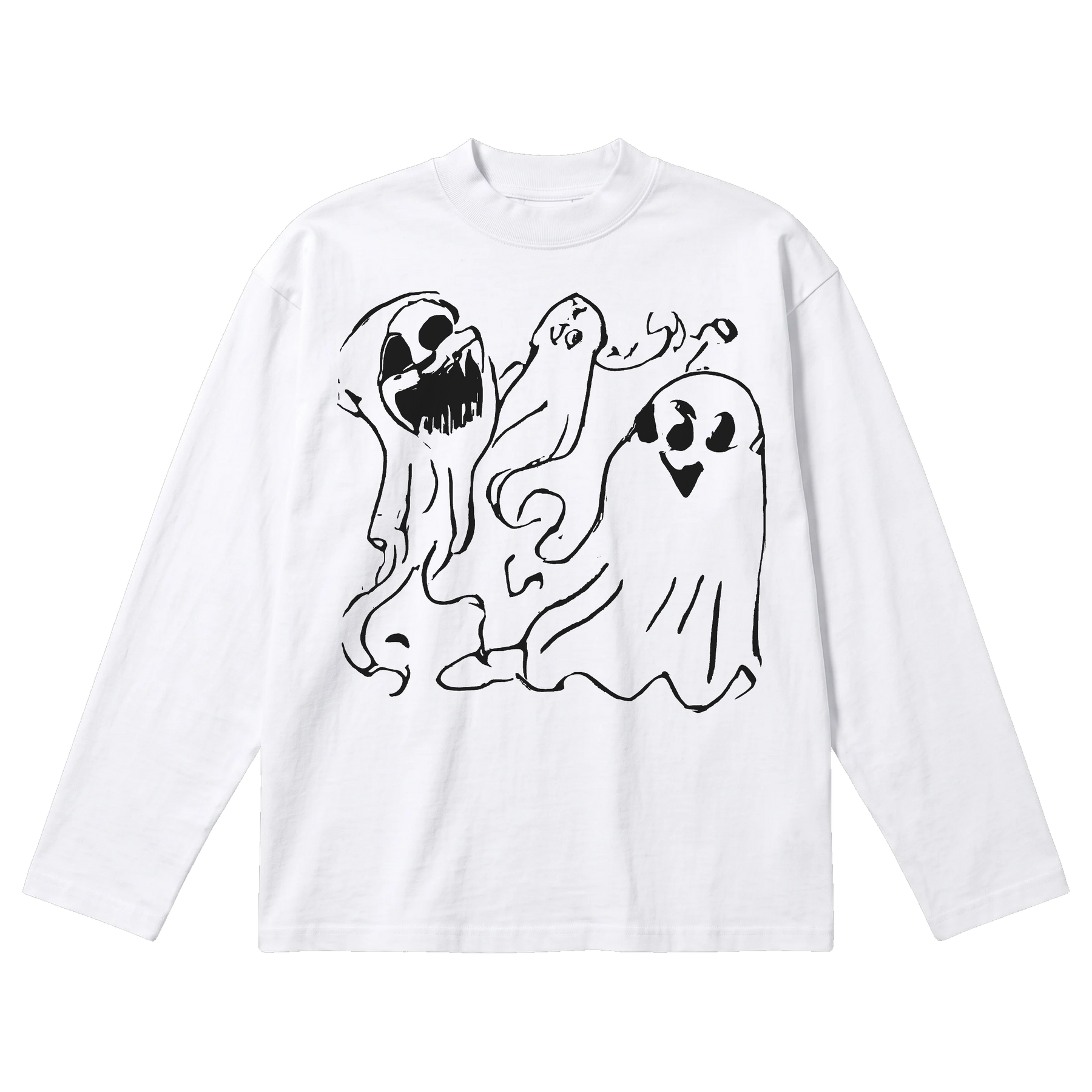 Casper Baggy L/S Tee - White - Front