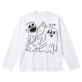 Casper Baggy L/S Tee - White - Front