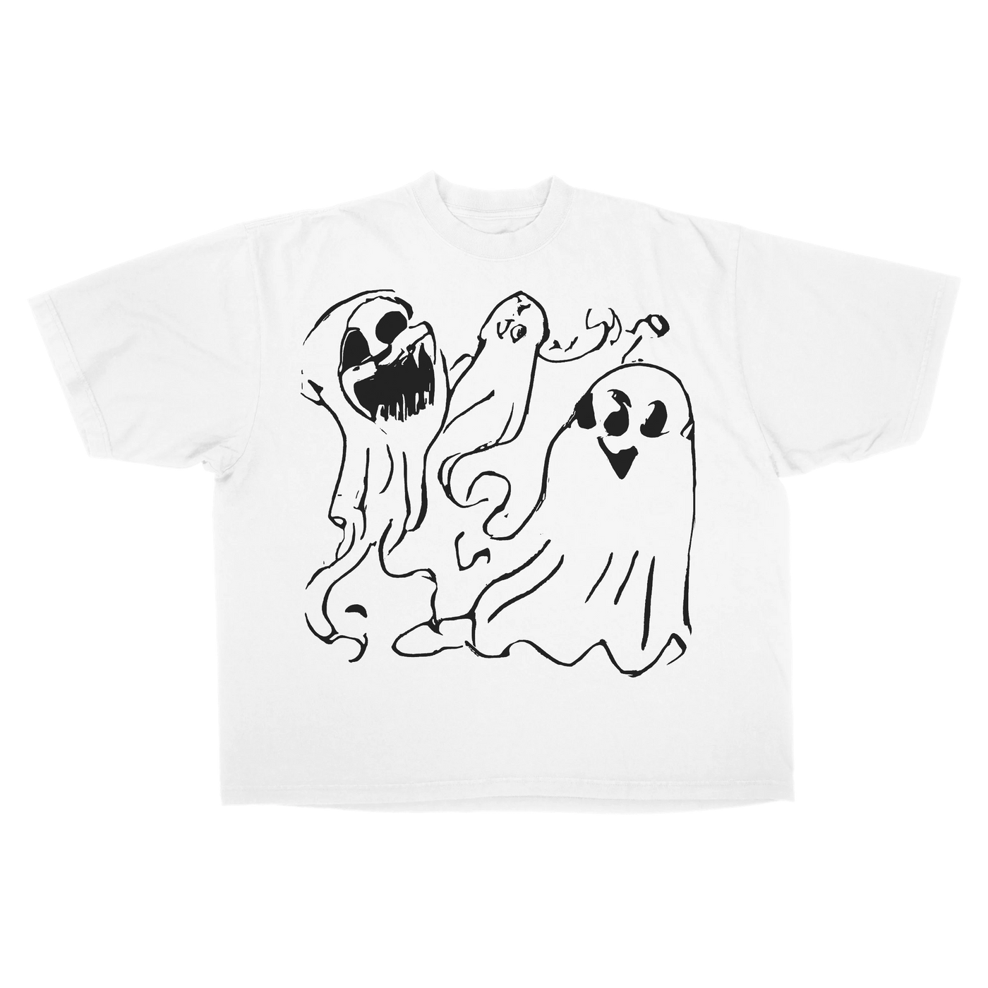 Casper Baggy Tee - White - Front