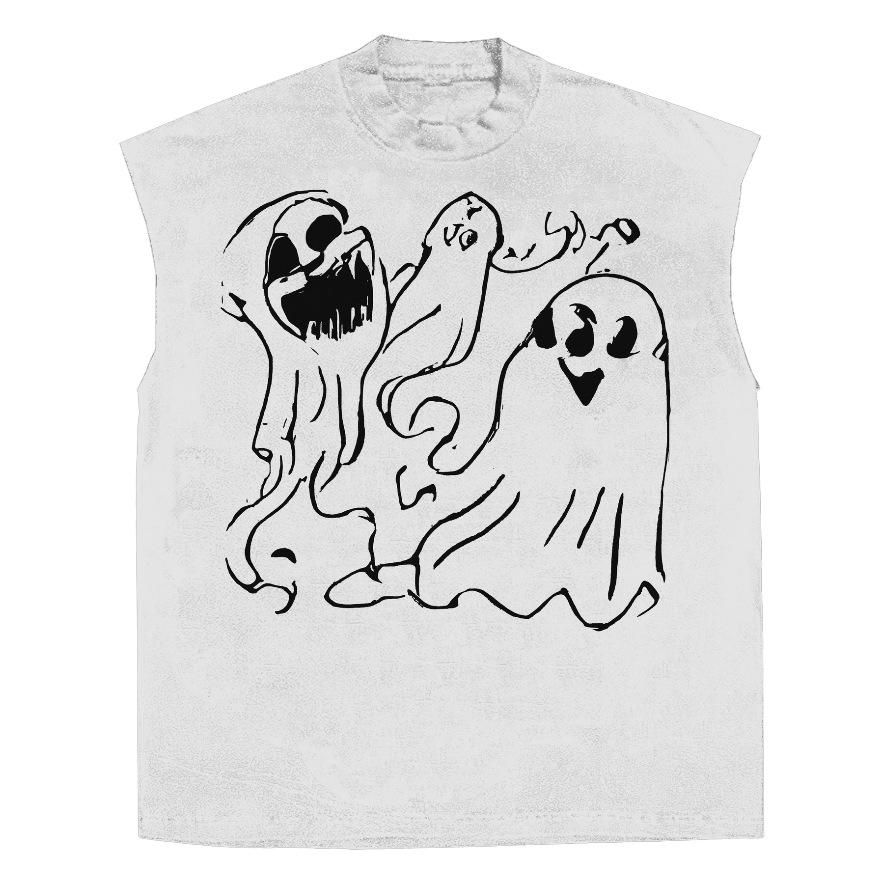 Casper Sleeveless Tee - White - Front