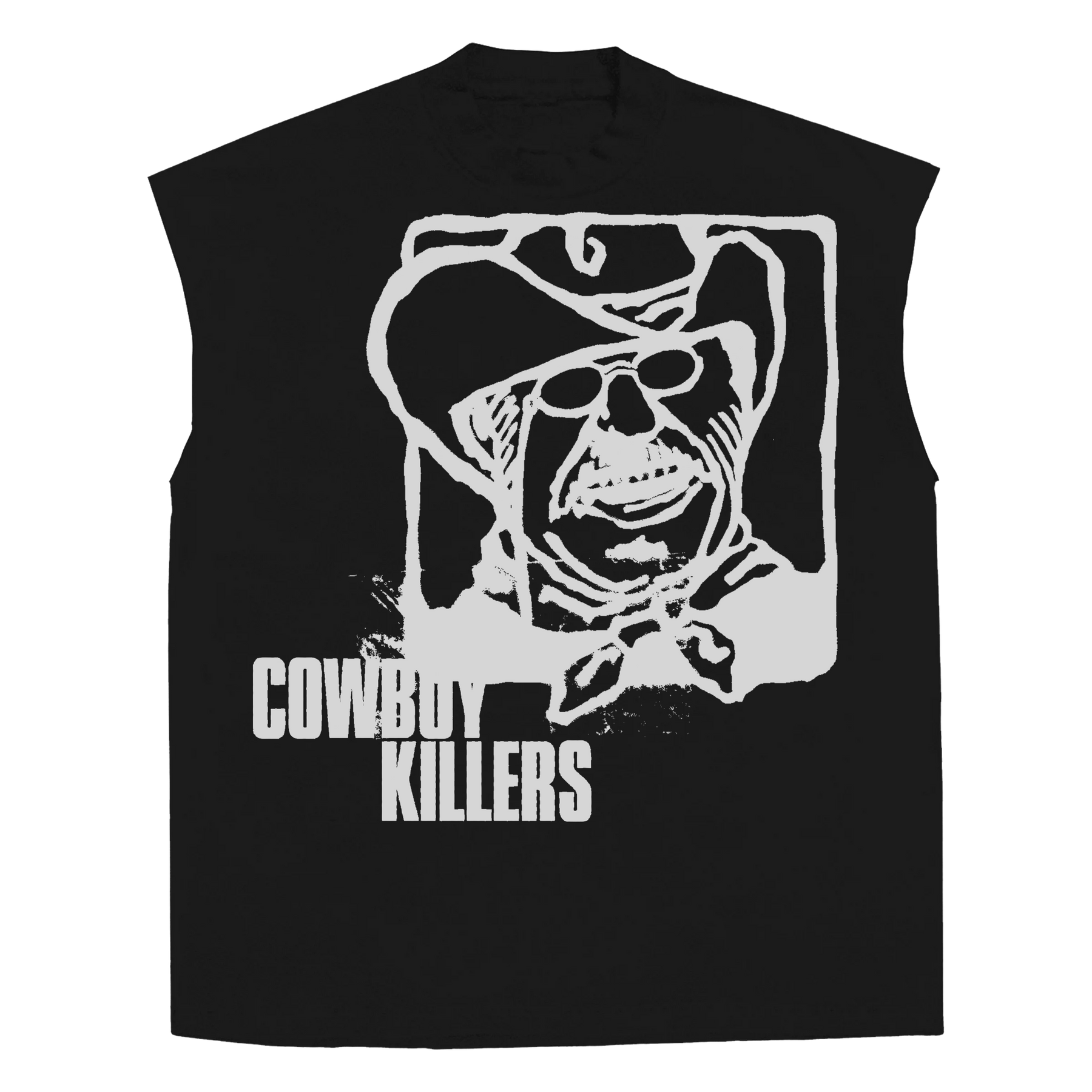 Cowboy Sleeveless Tee - Black - Front