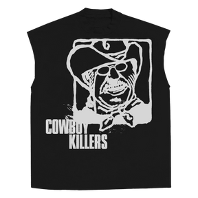Cowboy Sleeveless Tee - Black - Front
