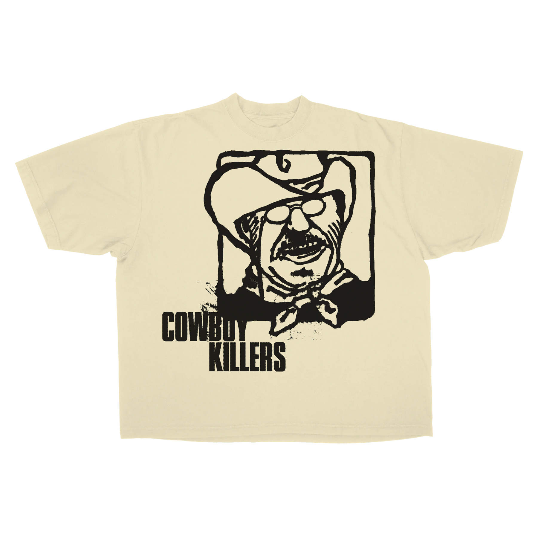Cowboy Drop Tee - Cream - Front