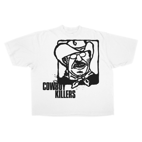 Cowboy Drop Tee - White - Front