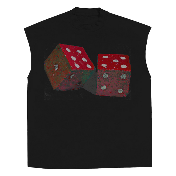 Dice Sleeveless Tee - Black - Front
