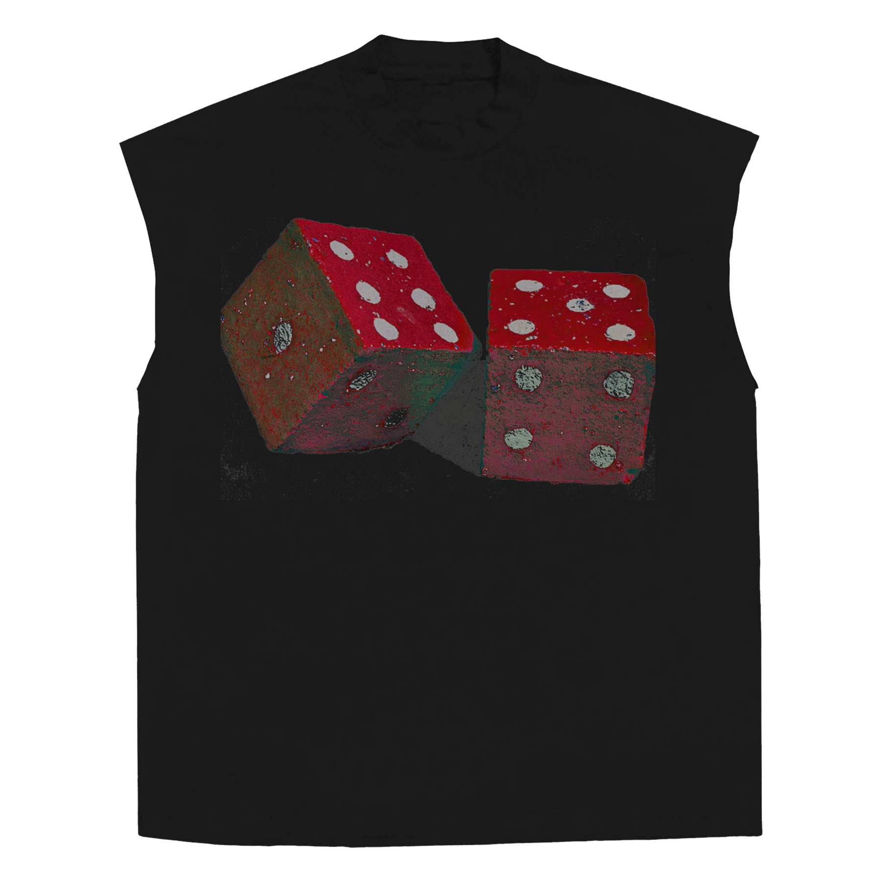Dice Sleeveless Tee - Black - Front
