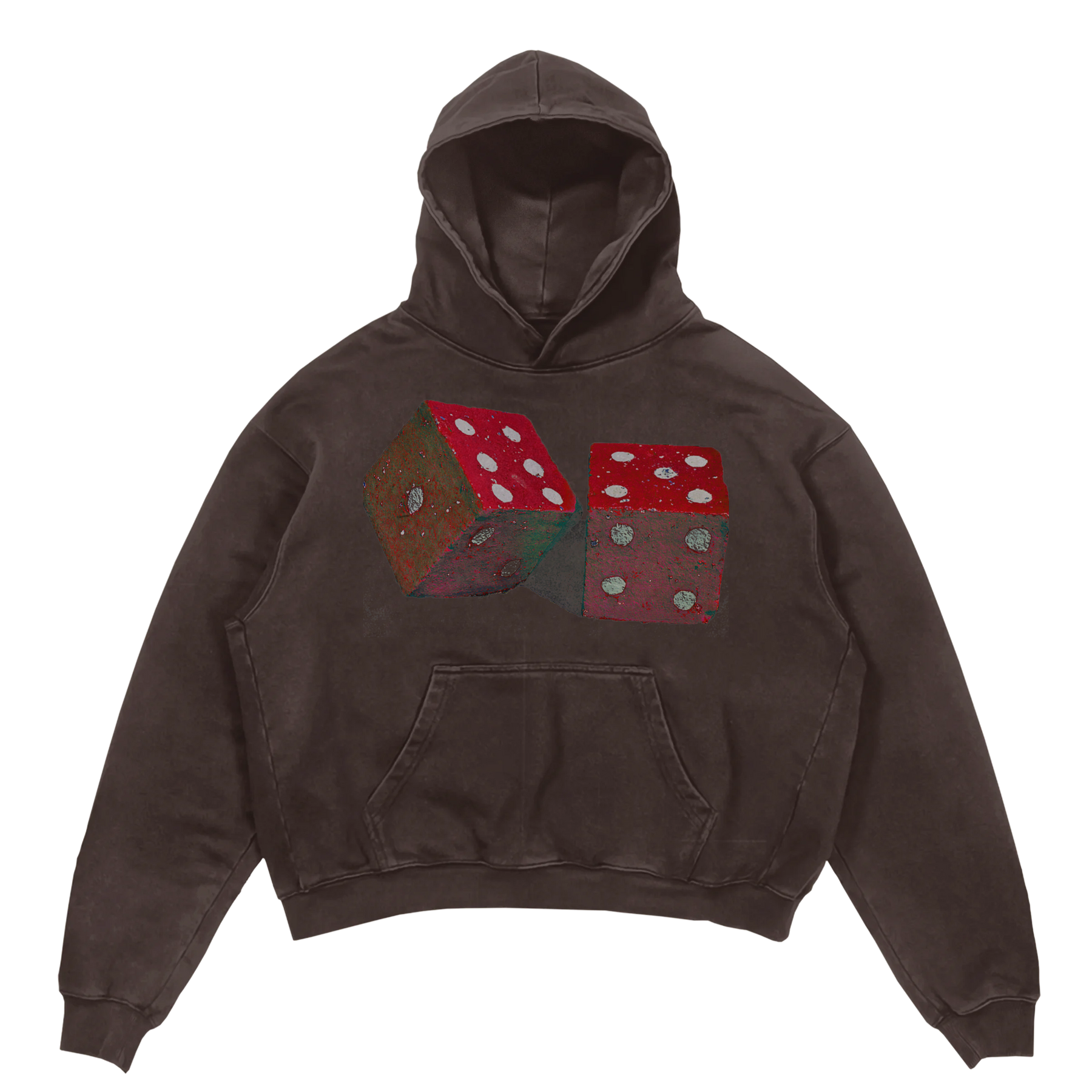 Dice Hoodie - Brown - Front
