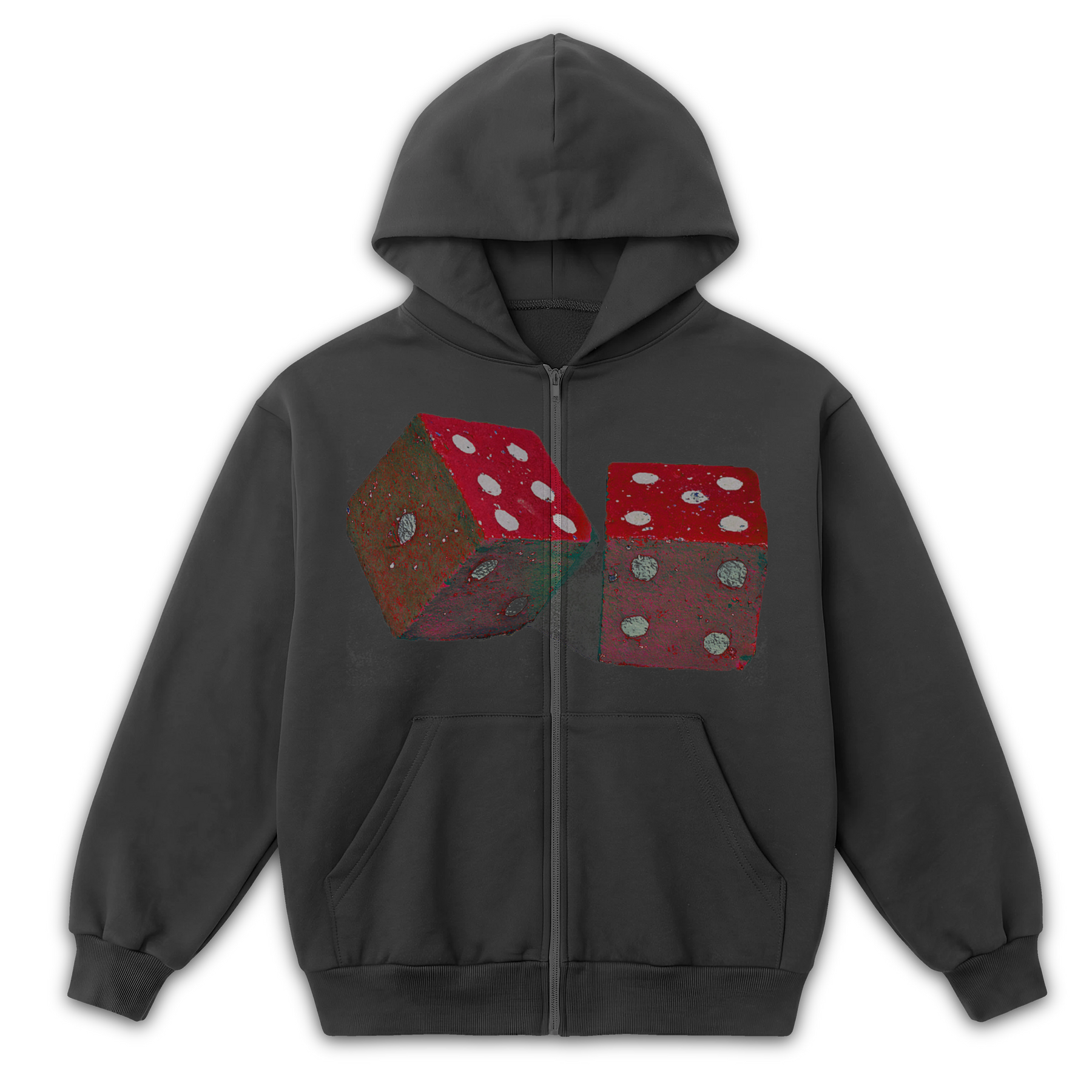 Dice Zip Up - Grey - Front