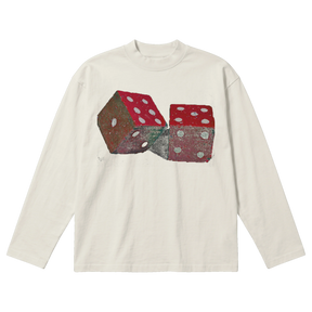 Dice Baggy L/S Tee - Off White - Front