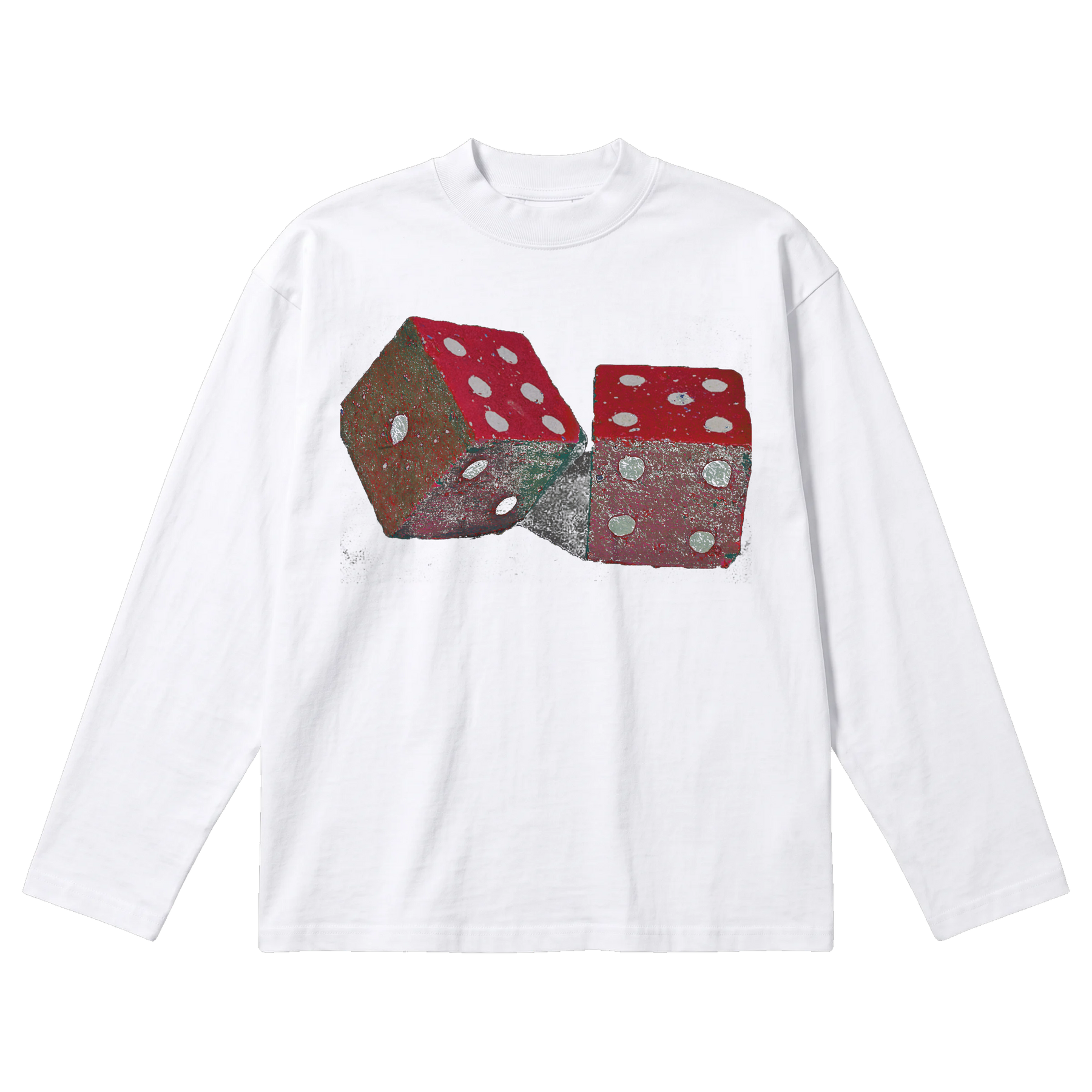 Dice Baggy L/S Tee - White - Front