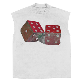 Dice Sleeveless Tee - White - Front