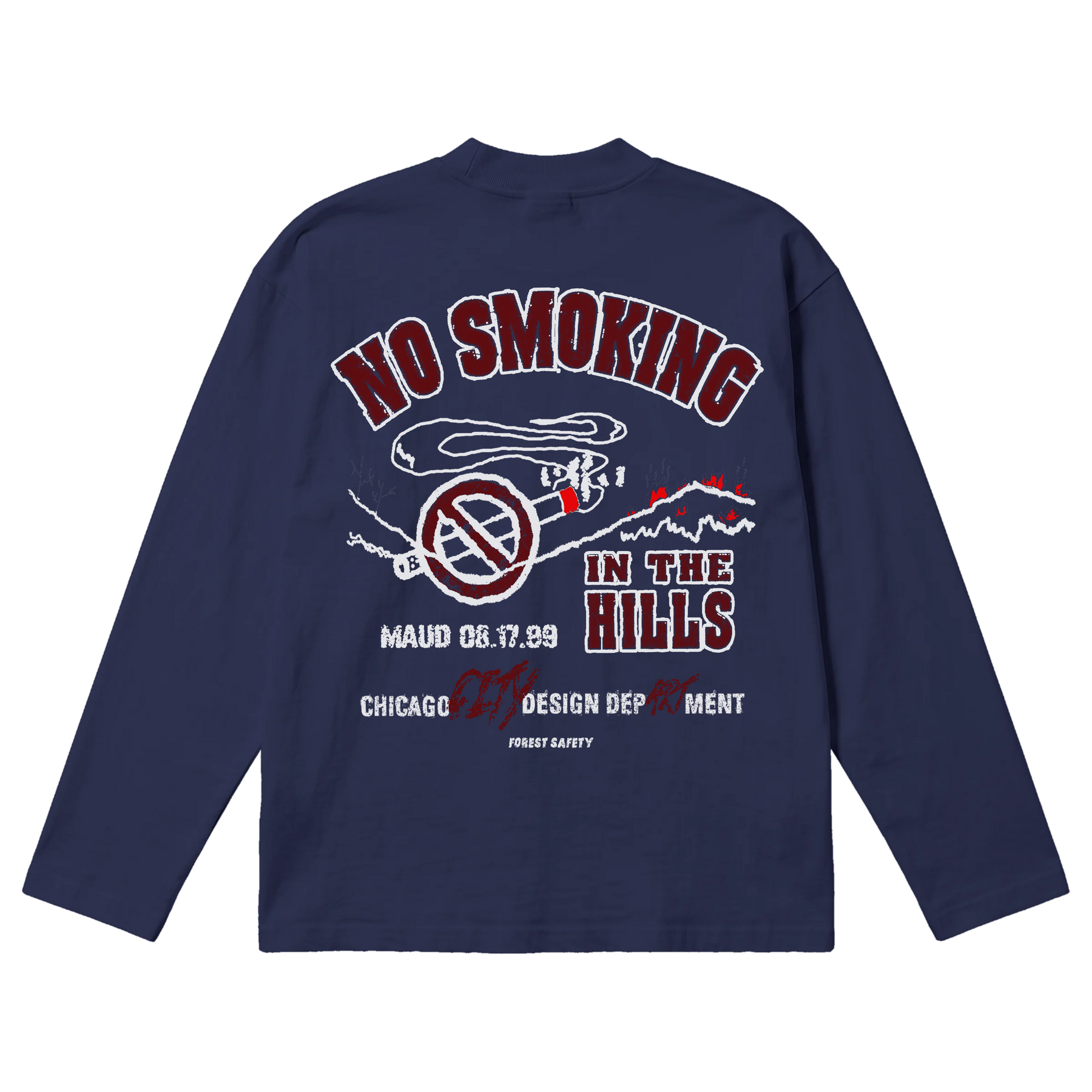 Forest Safety Baggy L/S Tee - Blue - Back