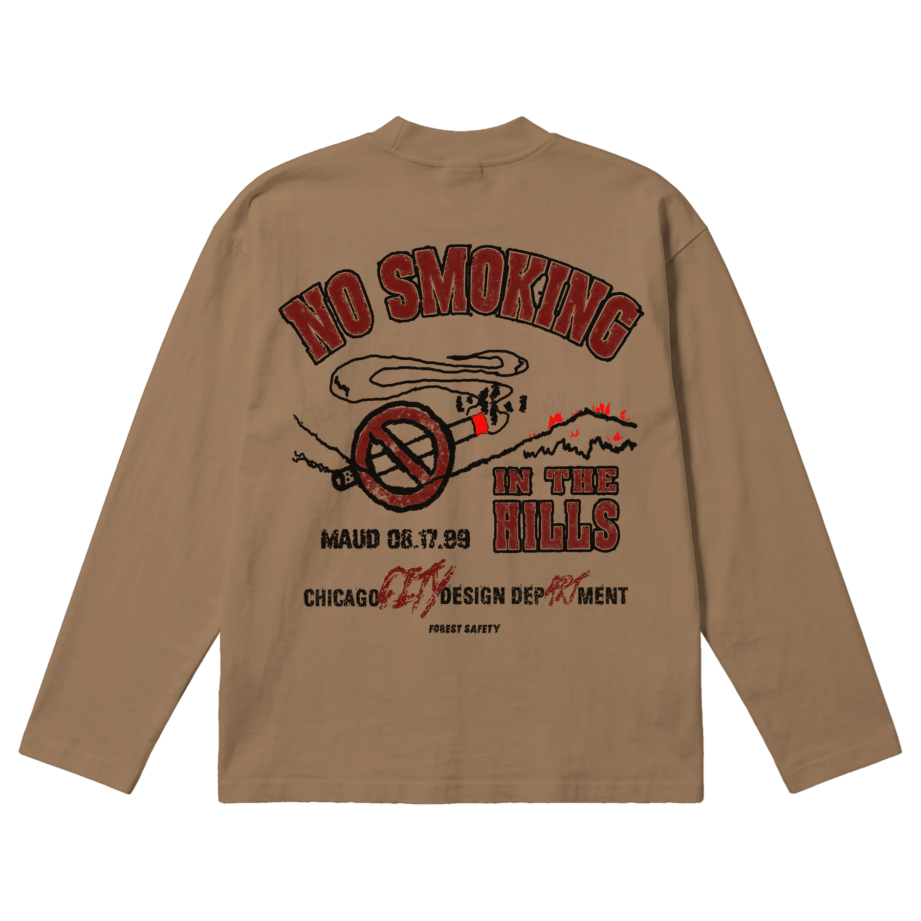 Forest Safety Baggy L/S Tee - Latte - Back