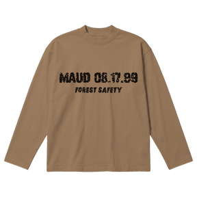 Forest Safety Baggy L/S Tee - Latte - Front