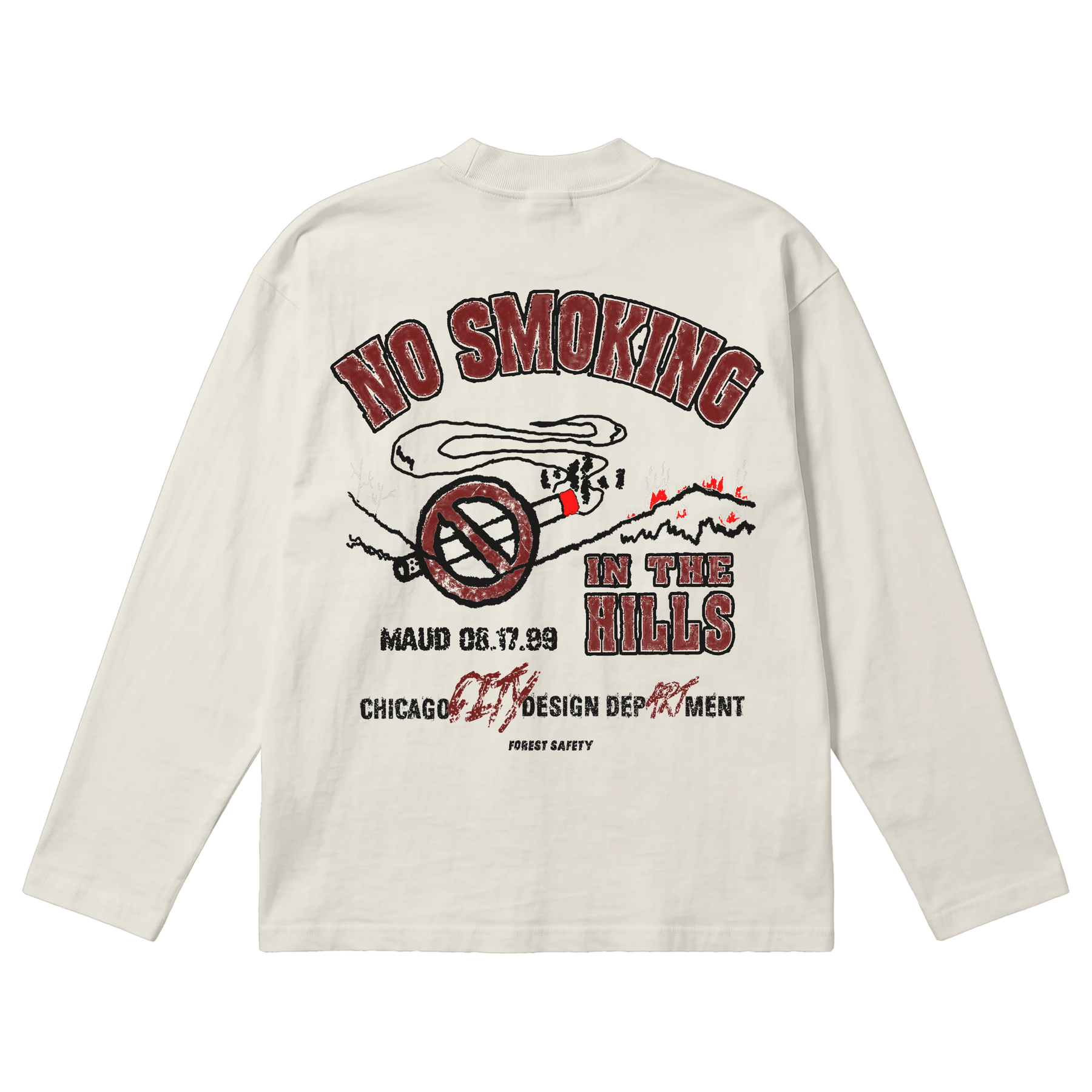 Forest Safety Baggy L/S Tee - Off White - Back