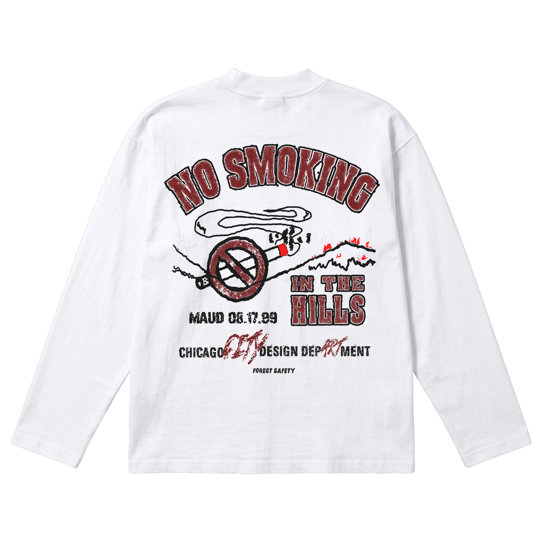 Forest Safety Baggy L/S Tee - White - Back