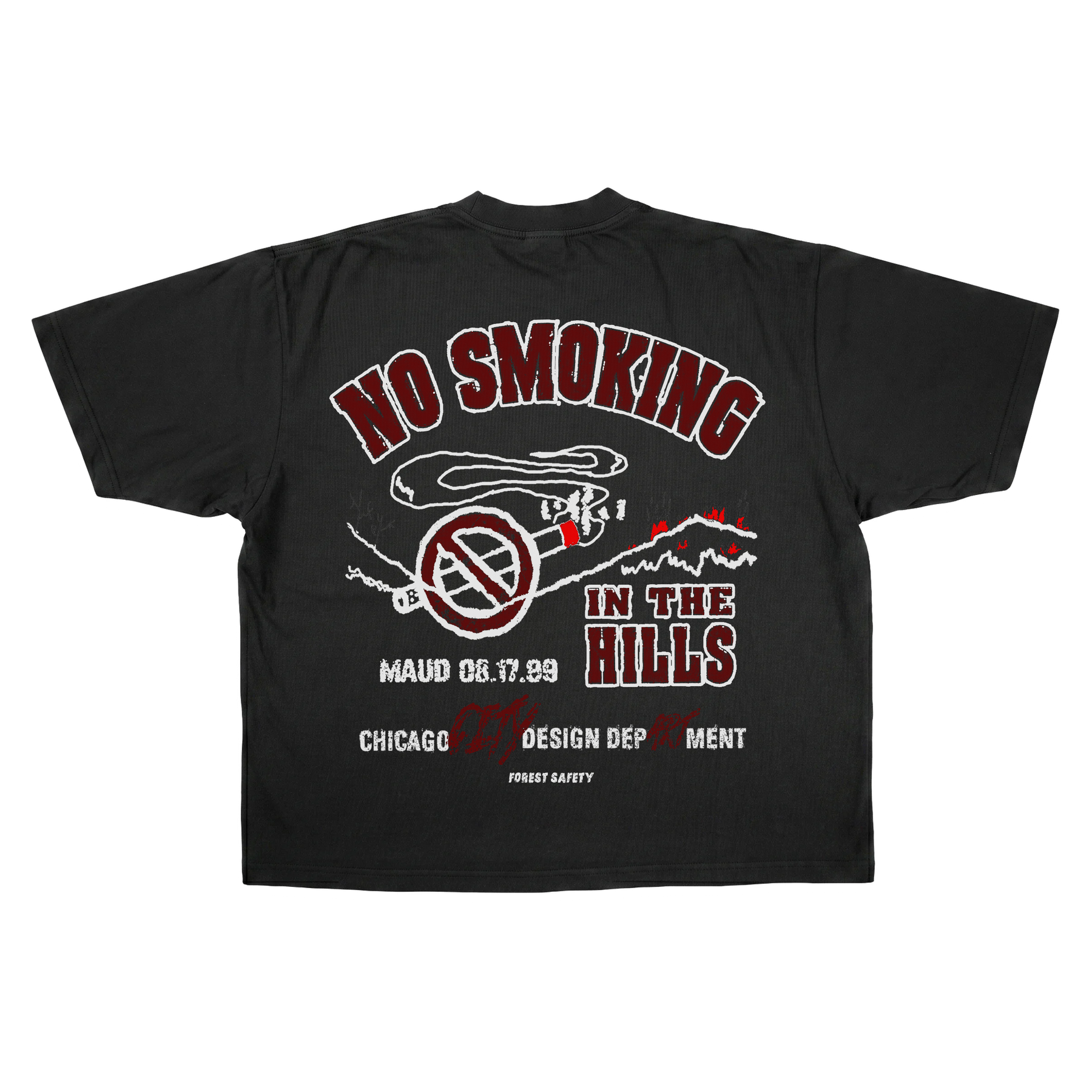 Forest Safety Drop Tee - Black - Back