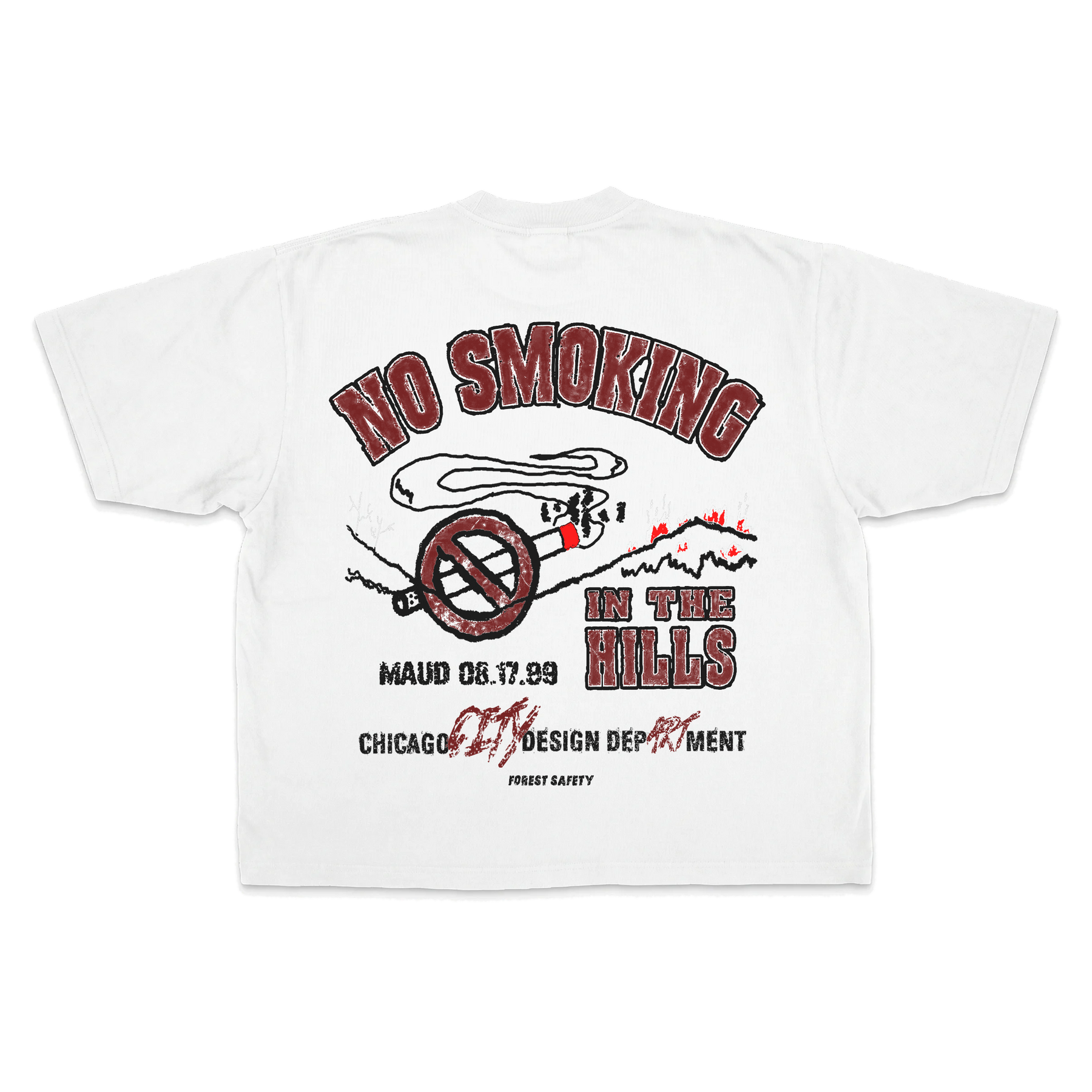 Forest Safety Drop Tee - White - Back