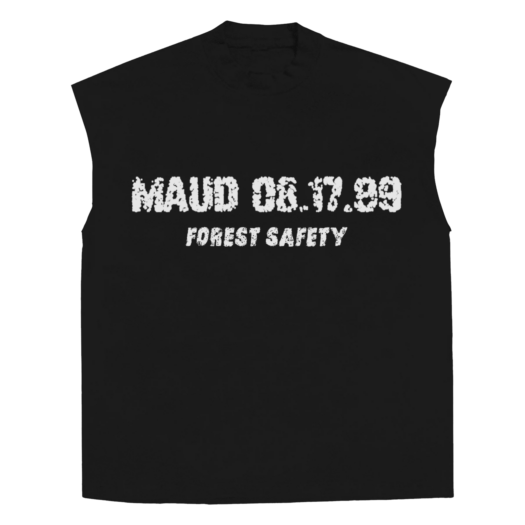 Forest Safety Sleeveless Tee - Black - Front