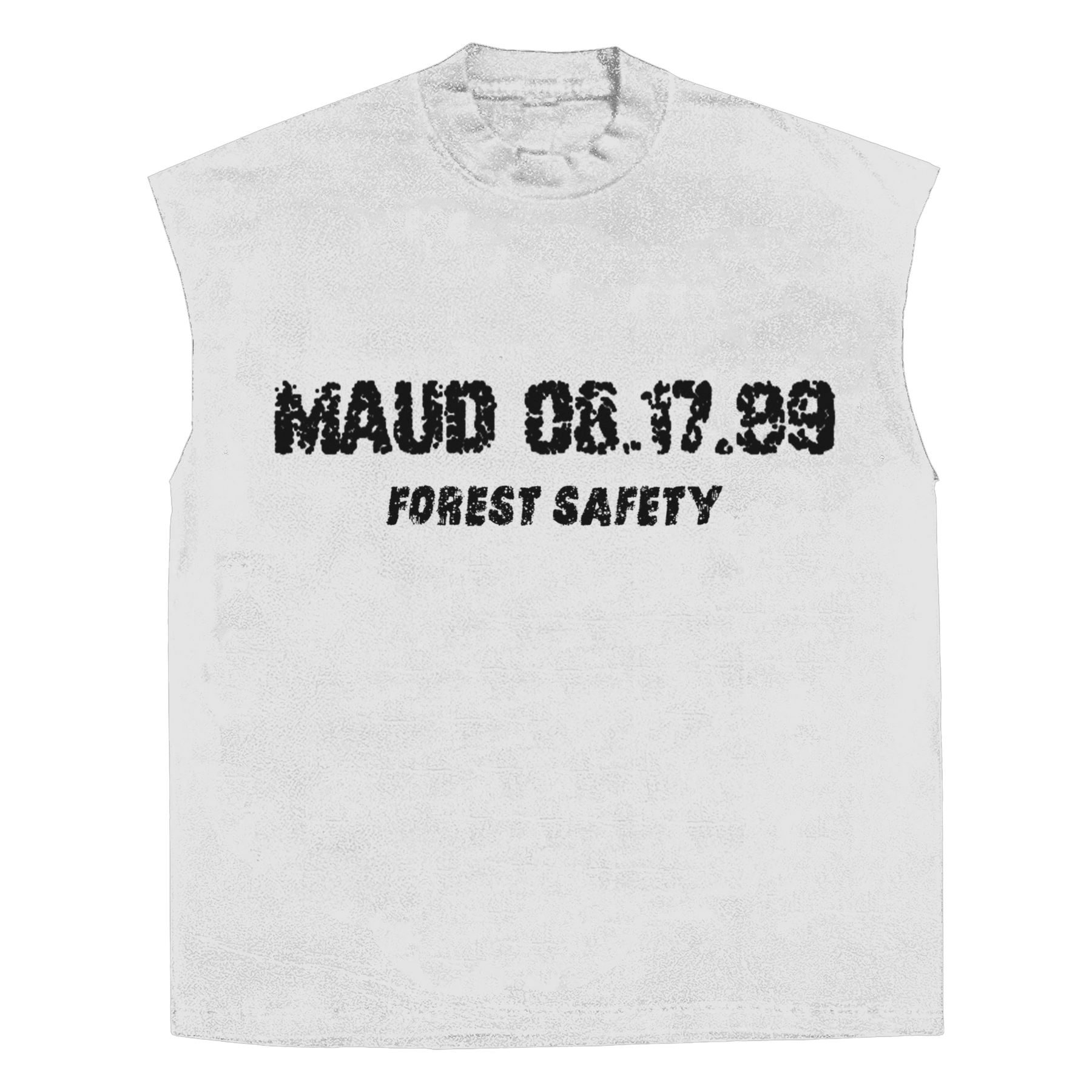 Forest Safety Sleeveless Tee - White - Front