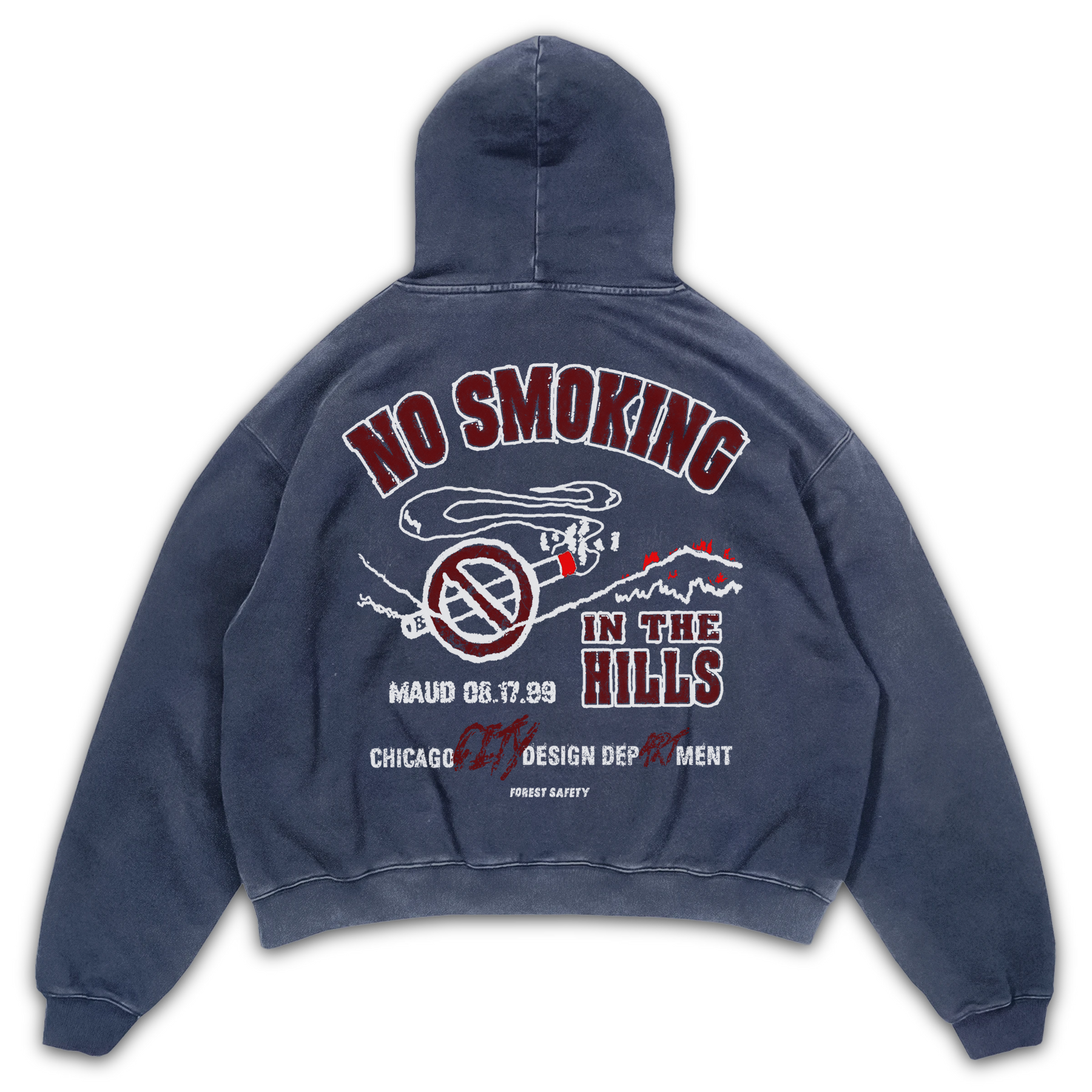 Forest Safety Hoodie - Blue - Back