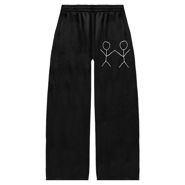 Friends Baggy Sweatpants - Black - Front