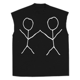 Friends Sleeveless Tee - Black - Front