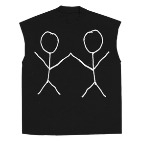 Friends Sleeveless Tee - Black - Front