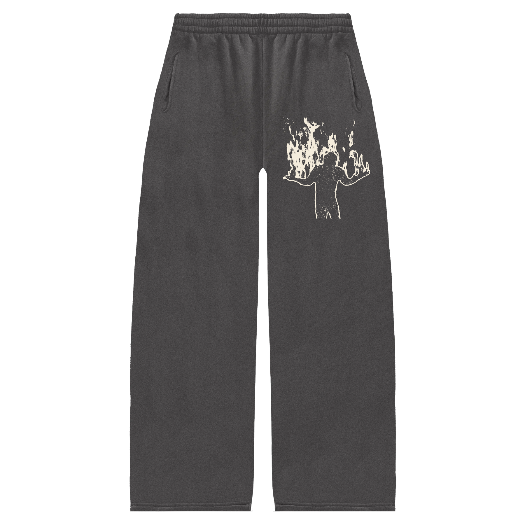 From Ashes Baggy Sweatpants - Grey - Front