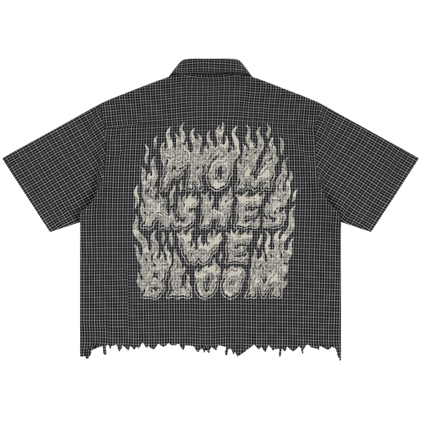 From Ashes Distress Button Up - Back