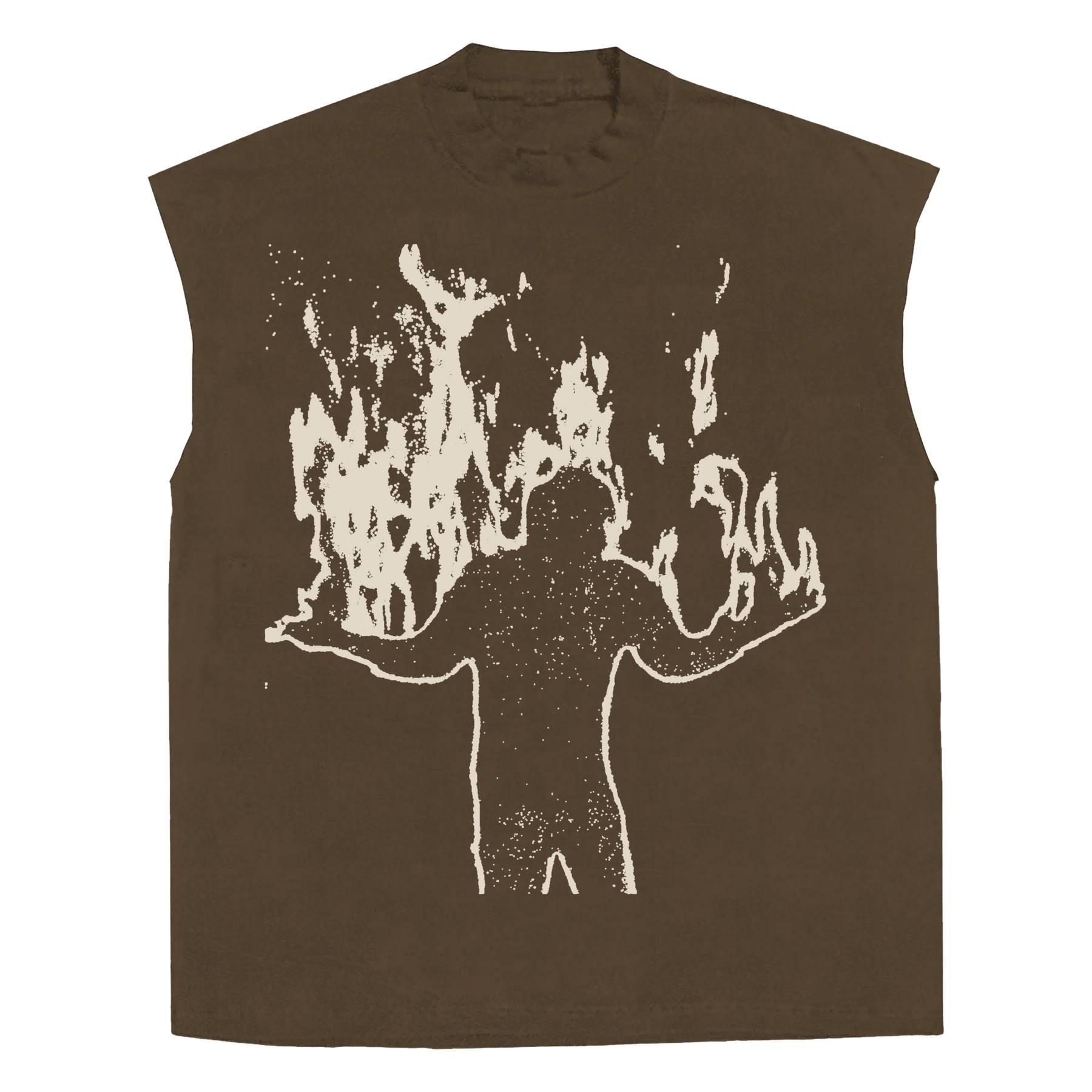 From Ashes Sleeveless Tee - Brown - Front