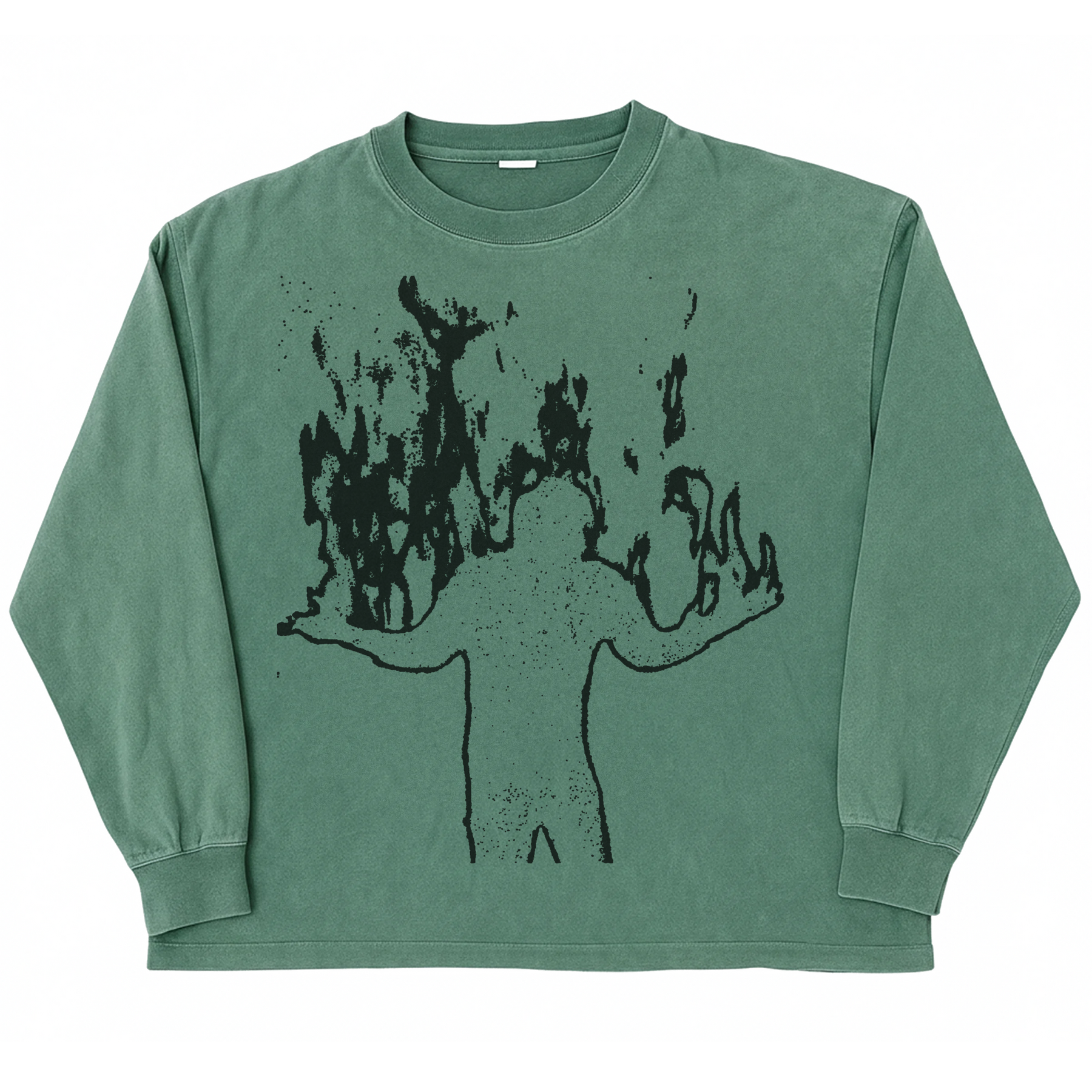 From Ashes L/S Tee - Green - Front