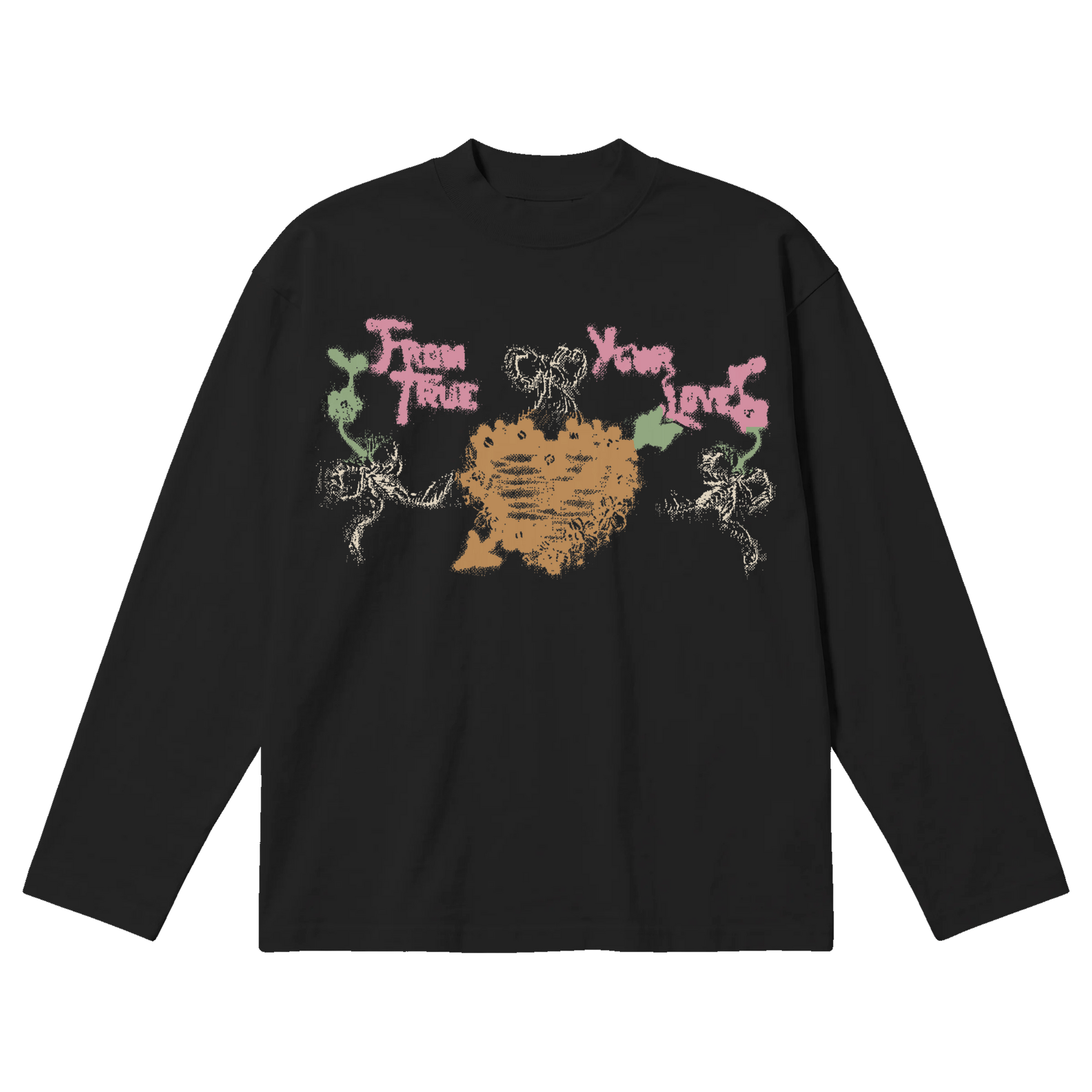 From Your True Loves Baggy L/S Tee - Black - Front