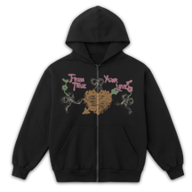 From Your True Loves Zip Up - Black - Front