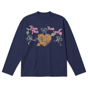 From Your True Loves Baggy L/S Tee - Blue - Front