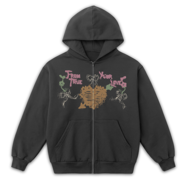 From Your True Love Zip Up - Grey - Front