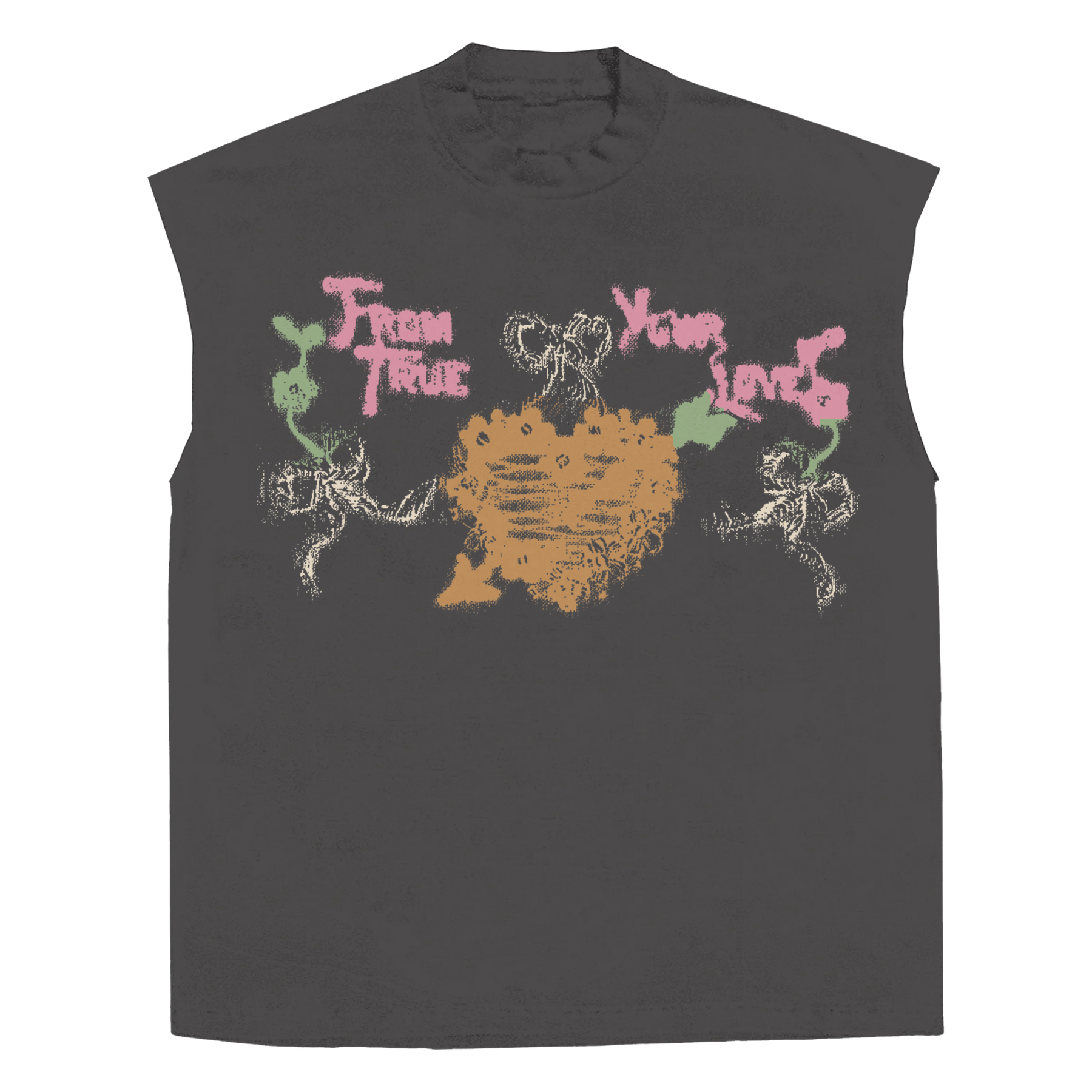 From Your True Loves Sleeveless Tee - Grey - Front
