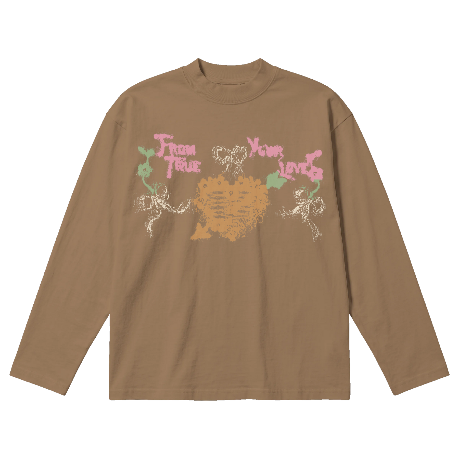 From Your True Loves Baggy L/S Tee - Latte - Front