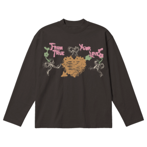 From Your True Loves Baggy L/S Tee - Off Black - Front