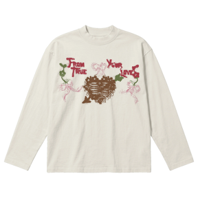 From Your True Loves Baggy L/S Tee - Off White - Front