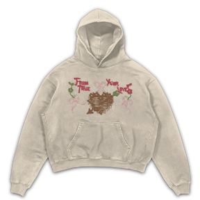 From Your True Loves Hoodie - Sand - Front