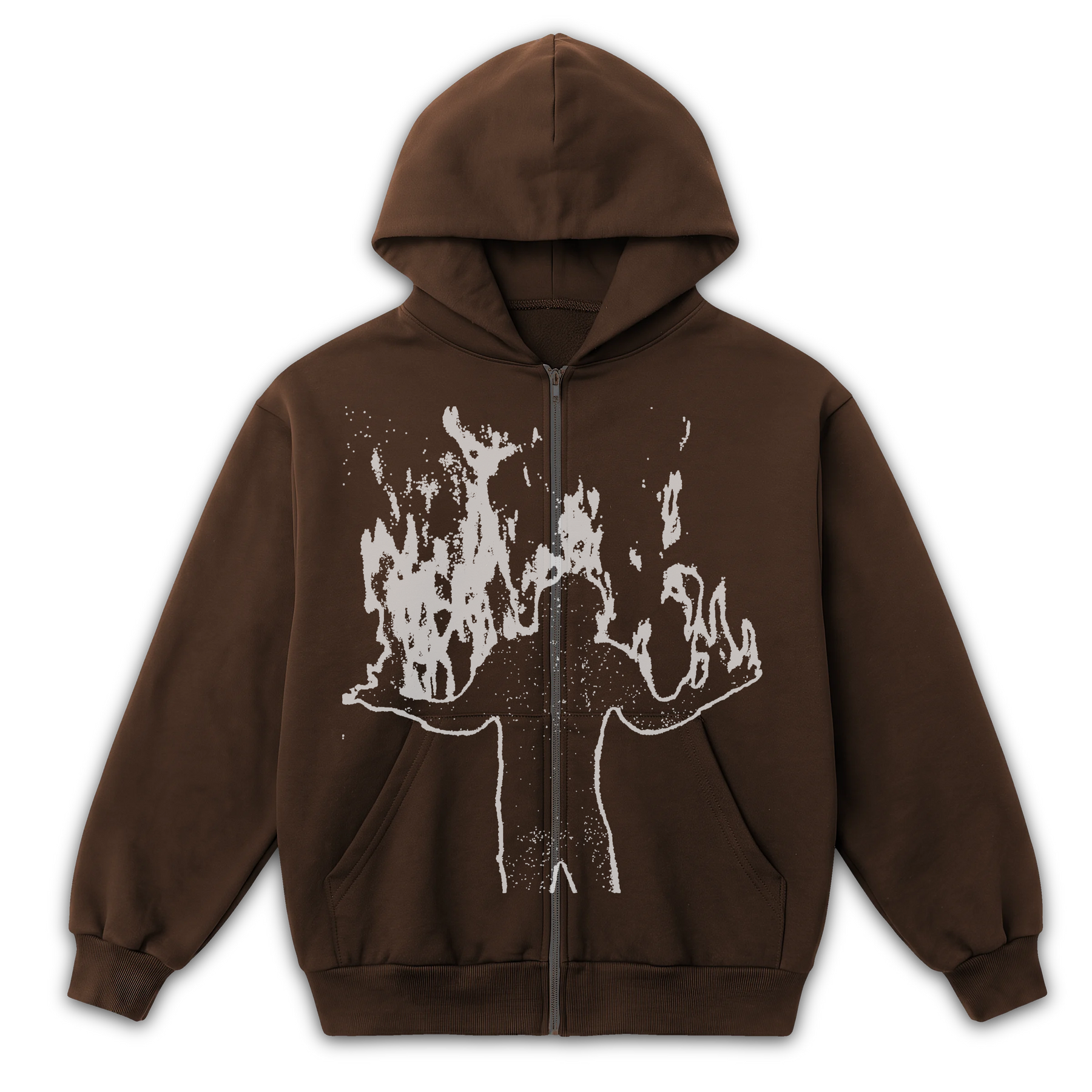 From Ashes Zip Up - Brown - Front