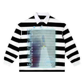 Heading Somewhere Stripe Polo - Black - Front
