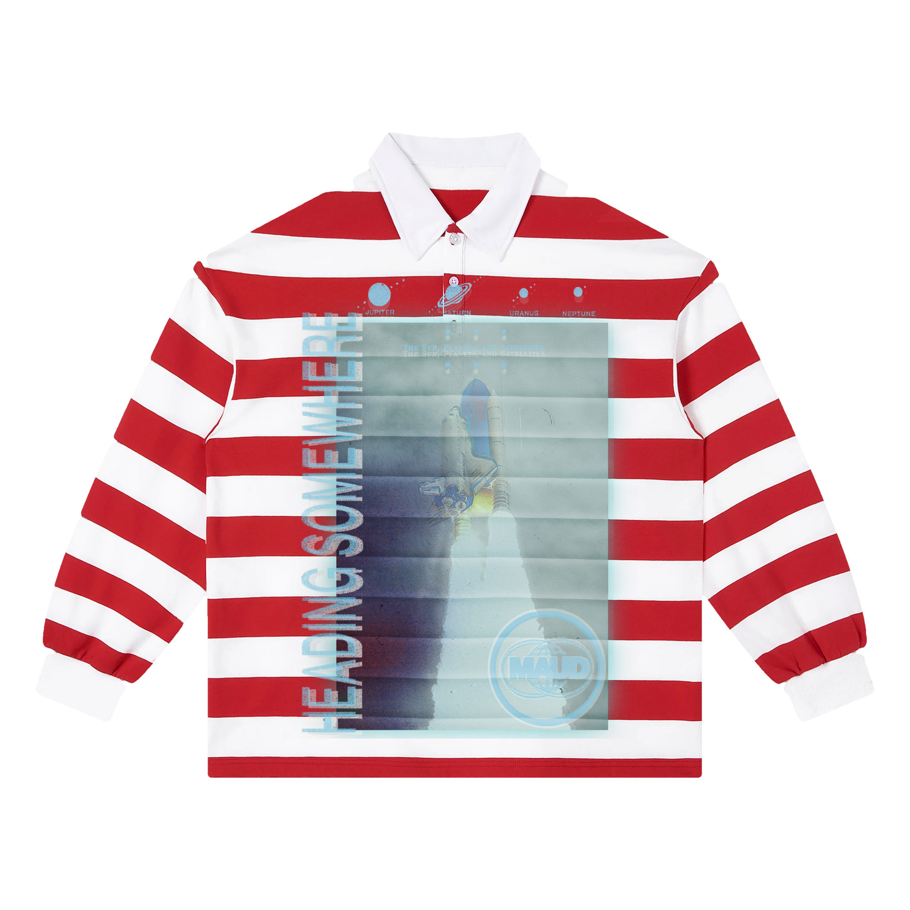 Heading Somewhere Stripe Polo - Red - Front
