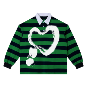 Heart Stripe Polo - Green - Front