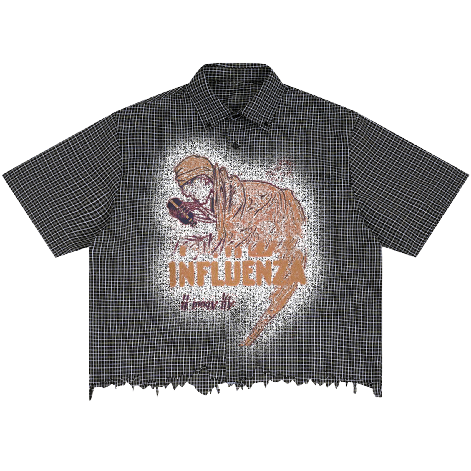 Influenza Distress Button Up